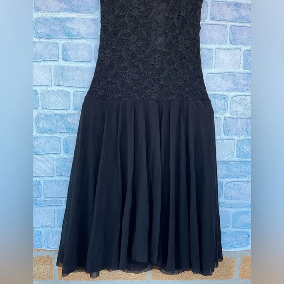 Fuzzi Jean Paul guiltier Black Lace Tulle Mesh Fit Flare Stretch  dress small - Picture 16 of 16